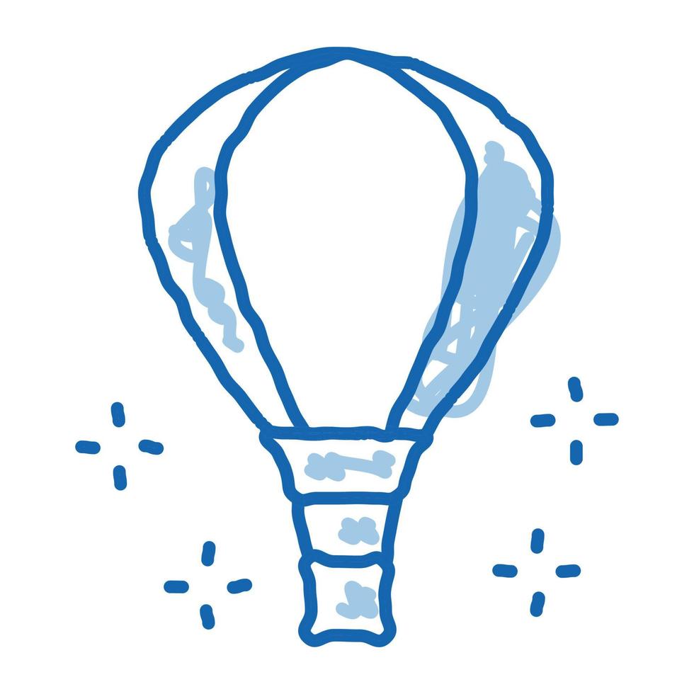 globo de aire caliente doodle icono dibujado a mano ilustración vector
