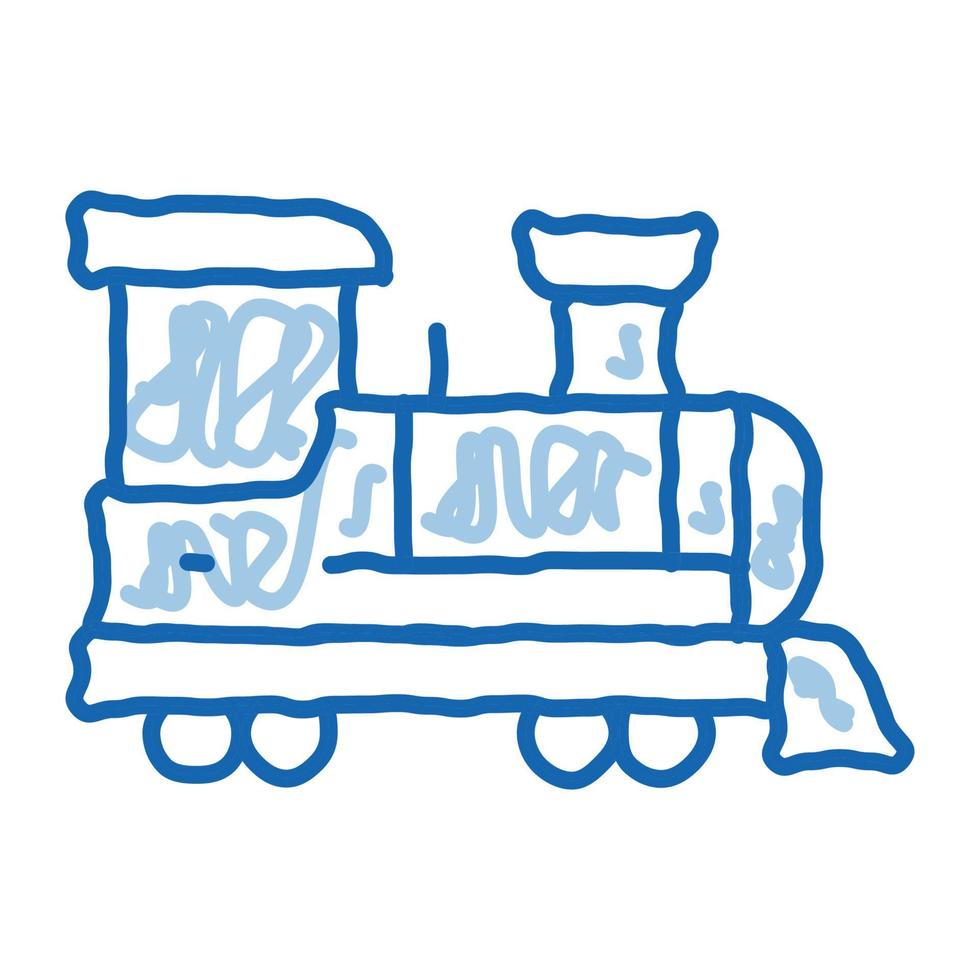 niños tren doodle icono dibujado a mano ilustración vector