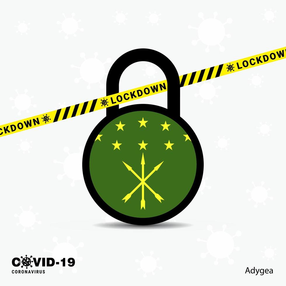 Adygea Lock DOwn Lock Coronavirus pandemic awareness Template COVID19 Lock Down Design vector