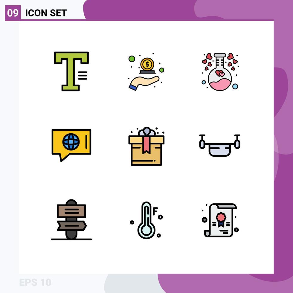 9 Creative Icons Modern Signs and Symbols of birthday technical money world love Editable Vector Design Elements