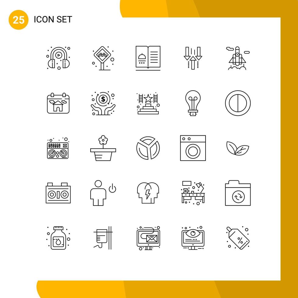 Set of 25 Modern UI Icons Symbols Signs for upload down taxi stand arrow recipes Editable Vector Design Elements