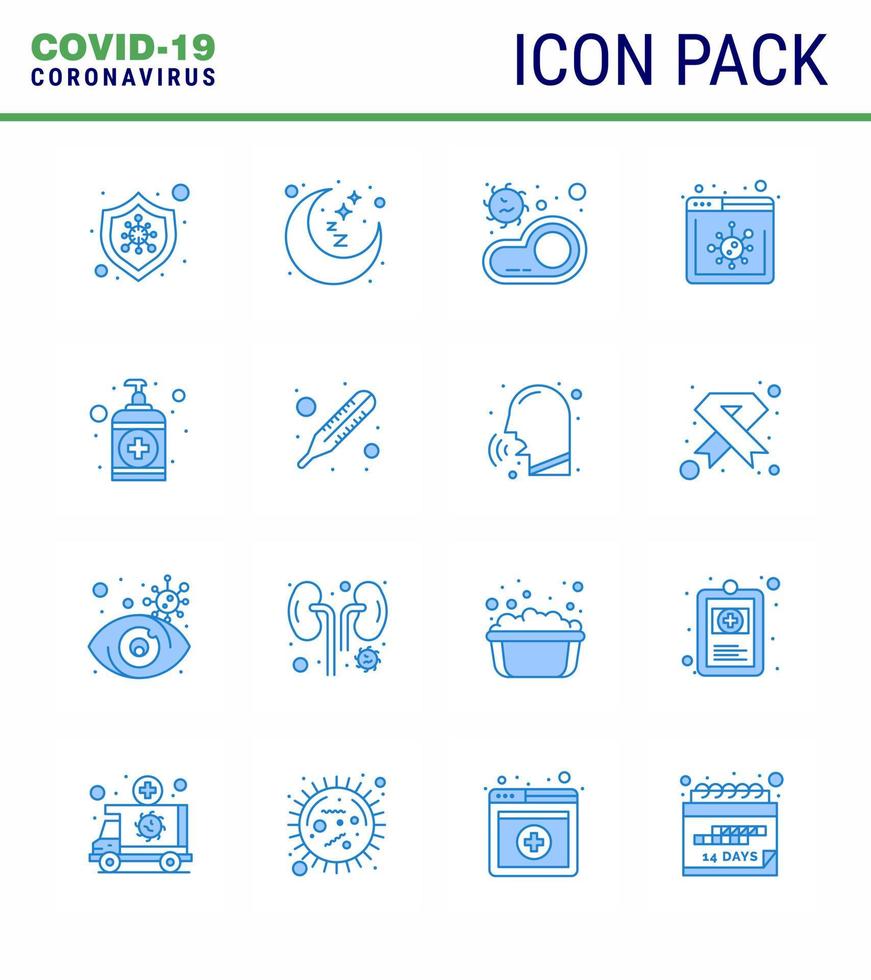 Coronavirus Precaution Tips icon for healthcare guidelines presentation 16 Blue icon pack such as soap website bacteria news virus viral coronavirus 2019nov disease Vector Design Elements