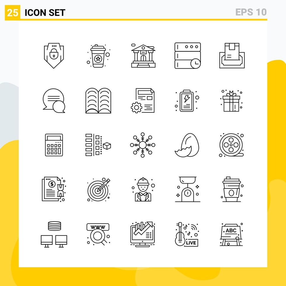 Collection of 25 Universal Line Icons Icon Set for Web and Mobile vector