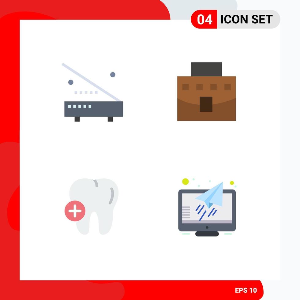 4 Creative Icons Modern Signs and Symbols of devices hospital equipment bag tooth Editable Vector Design Elements