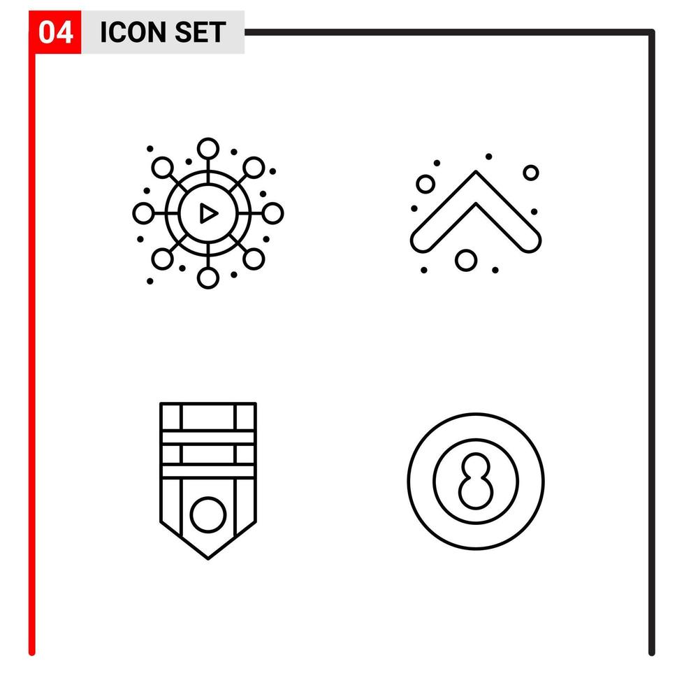 4 General Icons for website design print and mobile apps 4 Outline Symbols Signs Isolated on White Background 4 Icon Pack vector