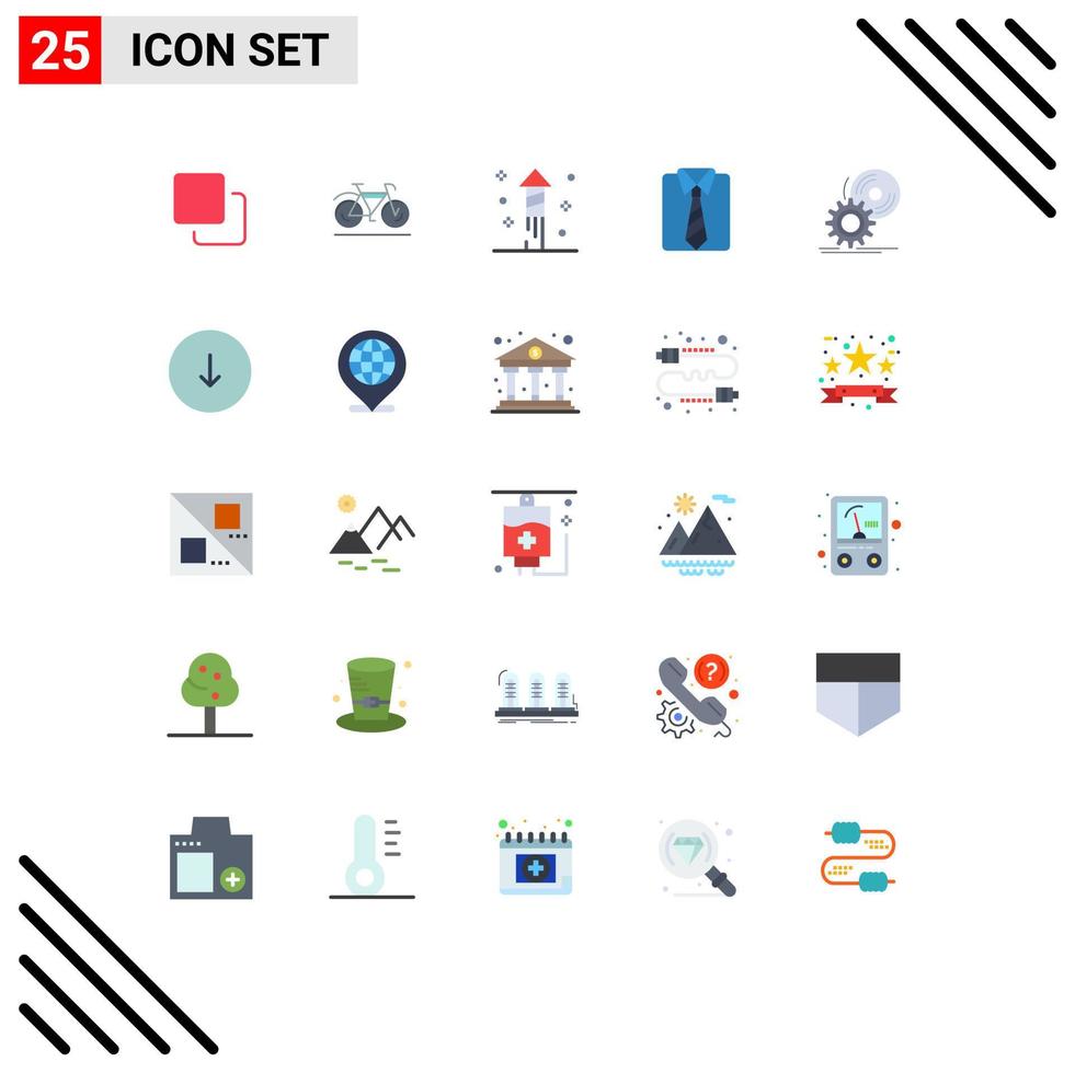 Set of 25 Modern UI Icons Symbols Signs for install cd fireworks fathers day dad Editable Vector Design Elements