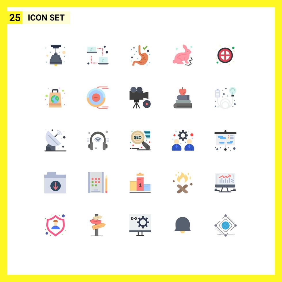 Modern Set of 25 Flat Colors Pictograph of ui banned gastroenterology ban easter Editable Vector Design Elements