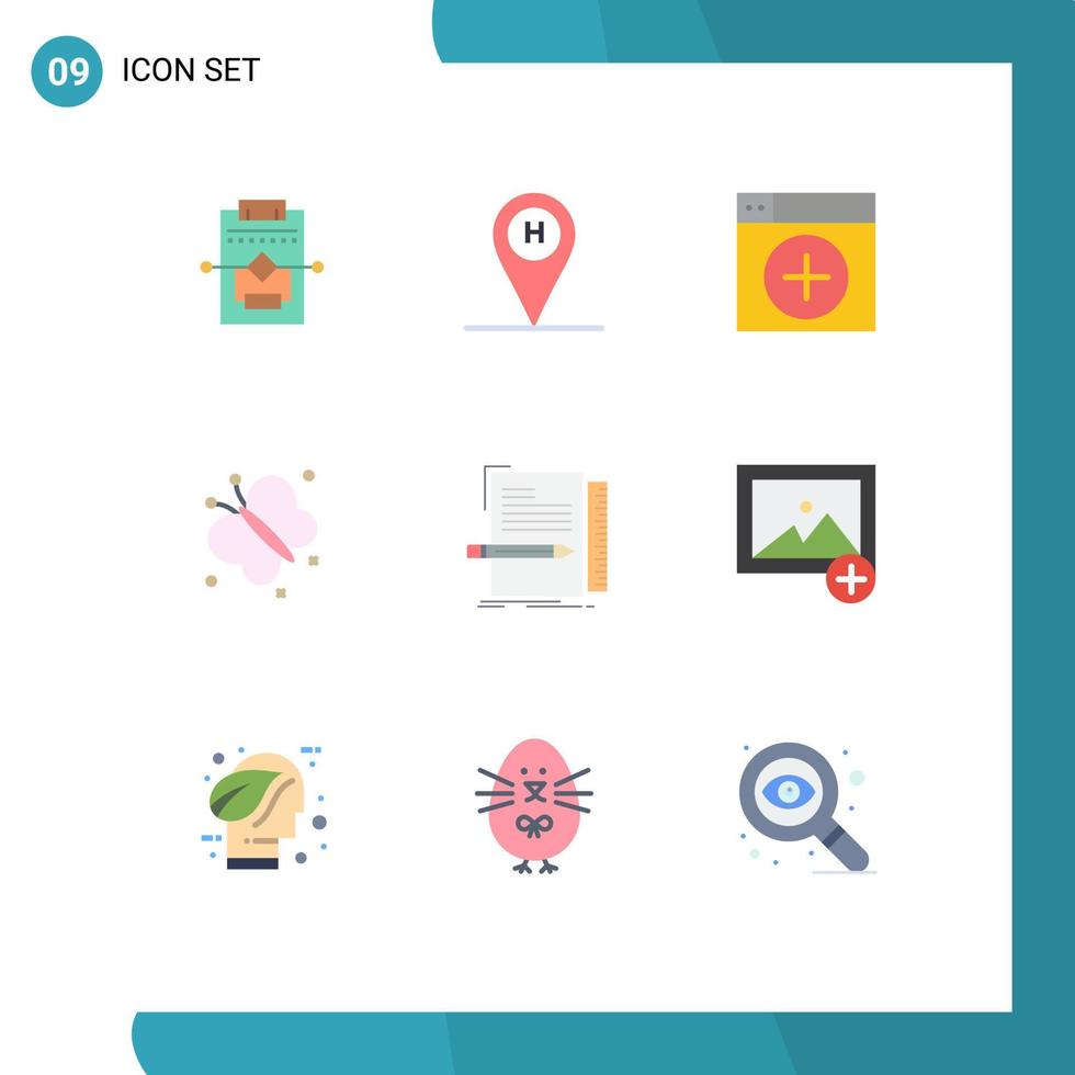 9 Universal Flat Color Signs Symbols of code spring add fly app Editable Vector Design Elements