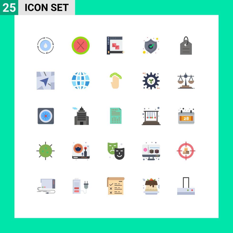 Stock Vector Icon Pack of 25 Line Signs and Symbols for finance security user protection panel Editable Vector Design Elements