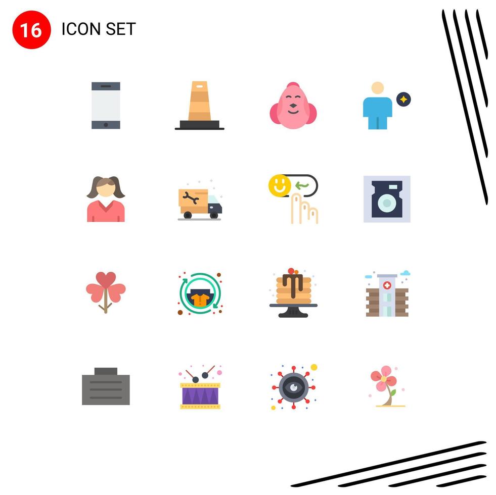 Stock Vector Icon Pack of 16 Line Signs and Symbols for female favorite chicken booked avatar Editable Pack of Creative Vector Design Elements
