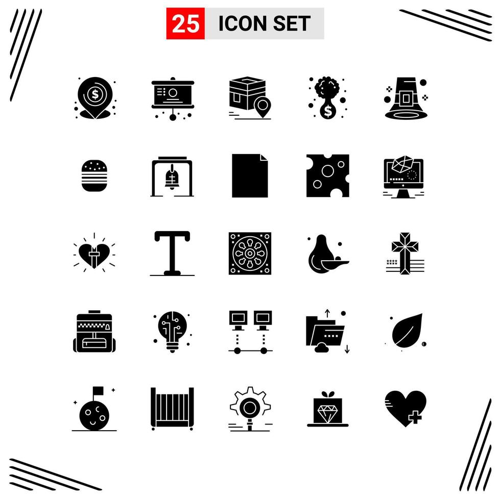25 Icons Solid Style Grid Based Creative Glyph Symbols for Website Design Simple Solid Icon Signs Isolated on White Background 25 Icon Set vector