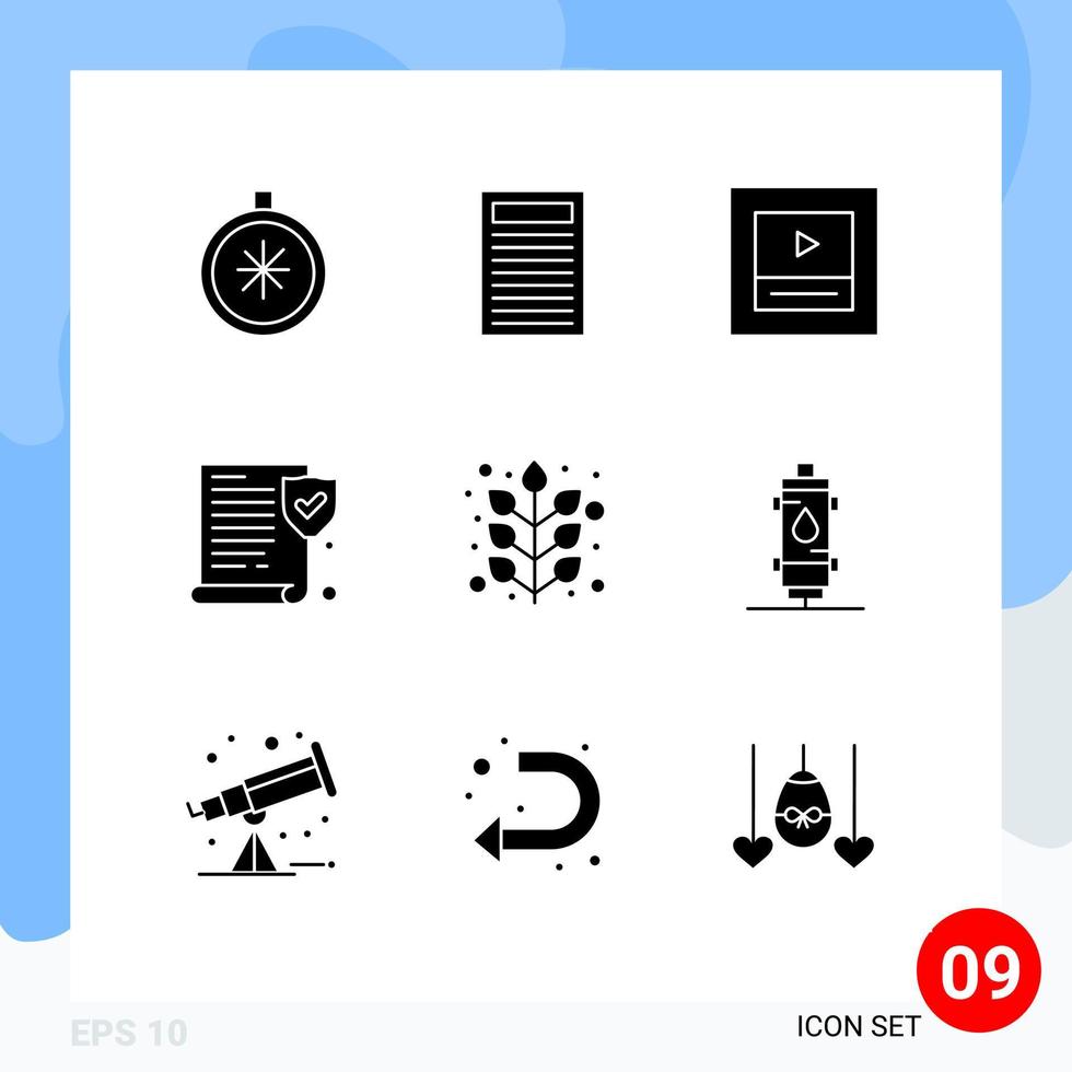 9 iconos creativos signos y símbolos modernos de elementos de diseño vectorial editables de la política de caída del jugador de la hoja del calentador vector