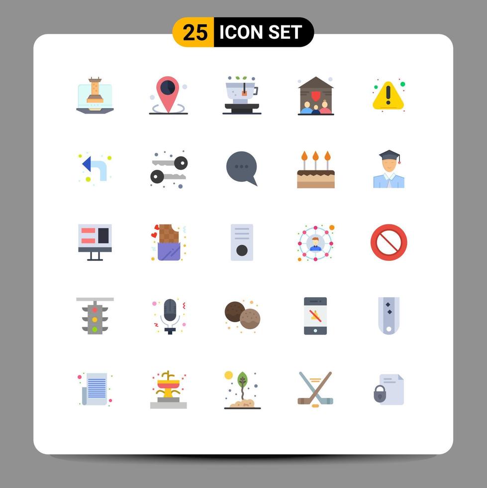 Modern Set of 25 Flat Colors and symbols such as error people placeholder insurance tea Editable Vector Design Elements