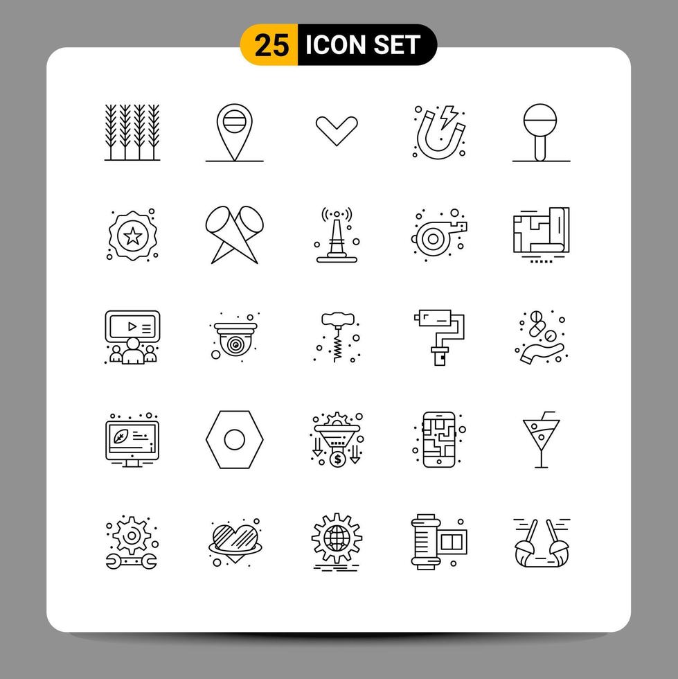 25 iconos creativos signos y símbolos modernos de etiqueta sonajero electricidad niños bebé elementos de diseño vectorial editables vector