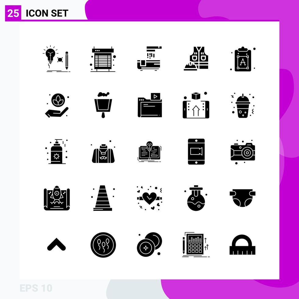 Solid Icon set Pack of 25 Glyph Icons isolated on White Background for Web Print and Mobile vector