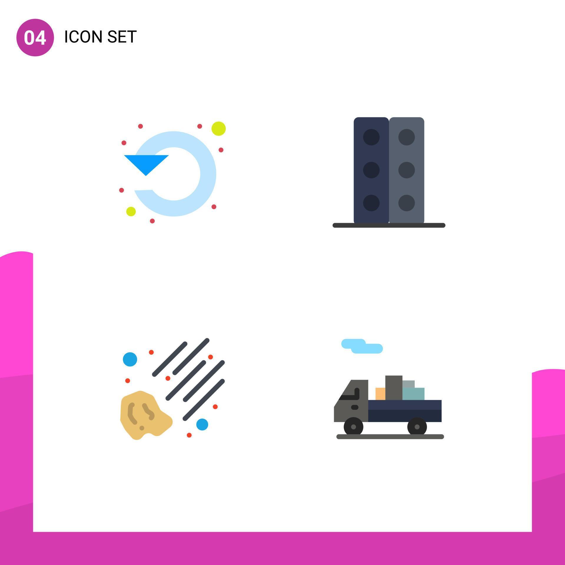 4 Creative Icons Modern Signs and Symbols of circle meteor rotate lab