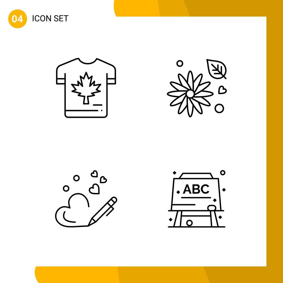 4 Icon Set Line Style Icon Pack Outline Symbols isolated on White Backgound for Responsive Website Designing vector