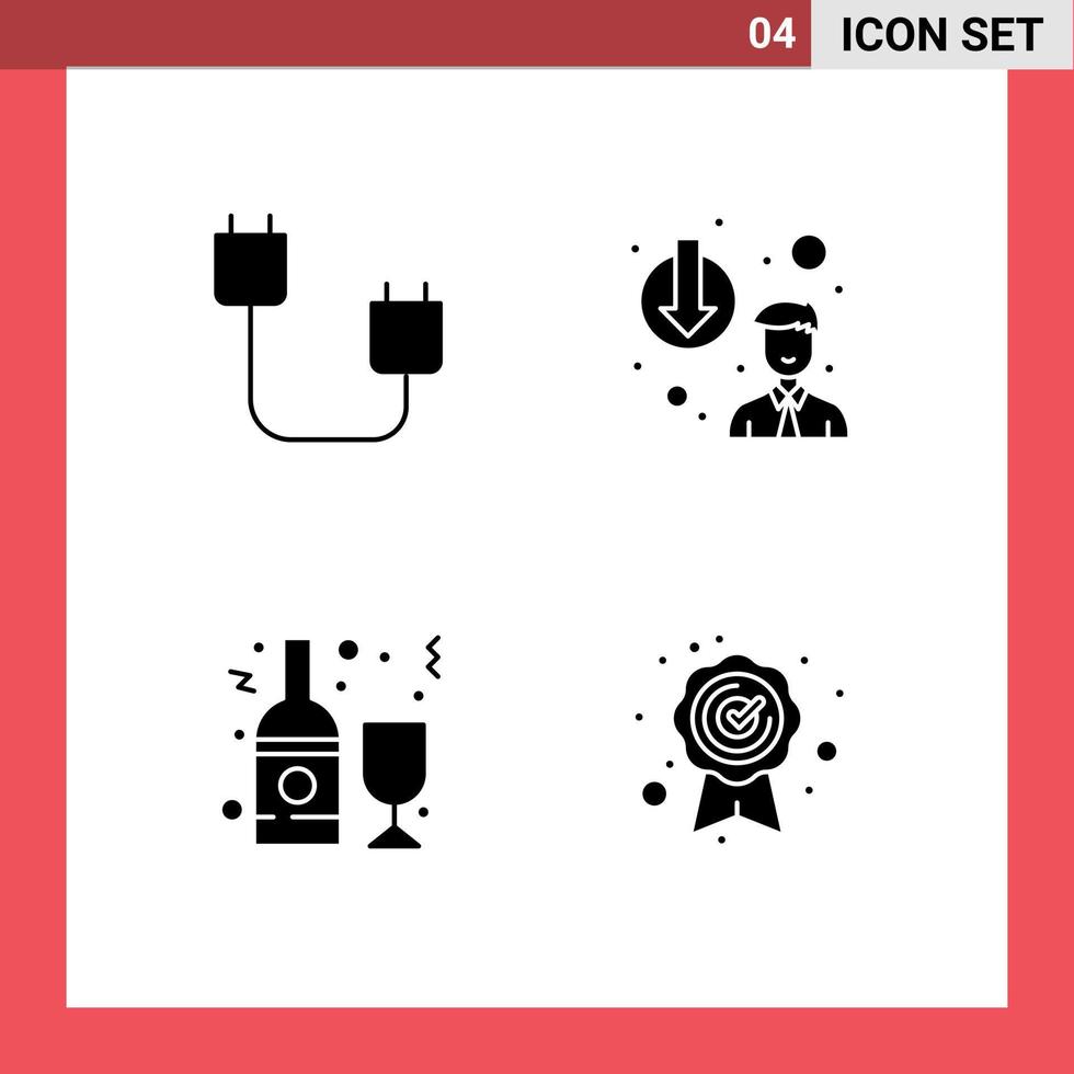 Universal Solid Glyph Signs Symbols of computers alcohol gadget degradation bottle Editable Vector Design Elements