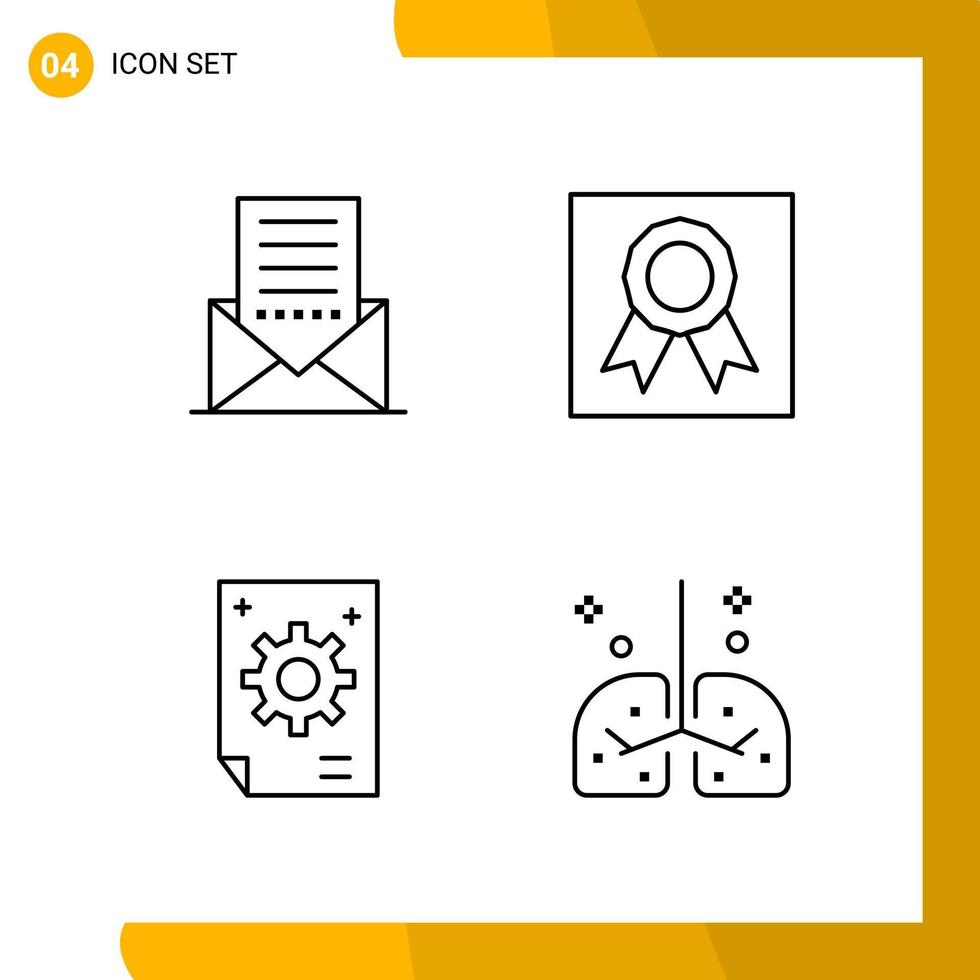4 Icon Set Line Style Icon Pack Outline Symbols isolated on White Backgound for Responsive Website Designing vector