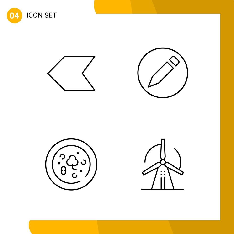 4 Icon Set Line Style Icon Pack Outline Symbols isolated on White Backgound for Responsive Website Designing vector