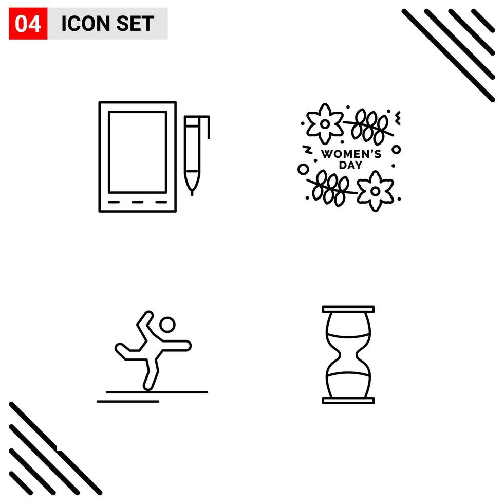 Pixle Perfect Set of 4 Line Icons Outline Icon Set for Webite Designing and Mobile Applications Interface vector