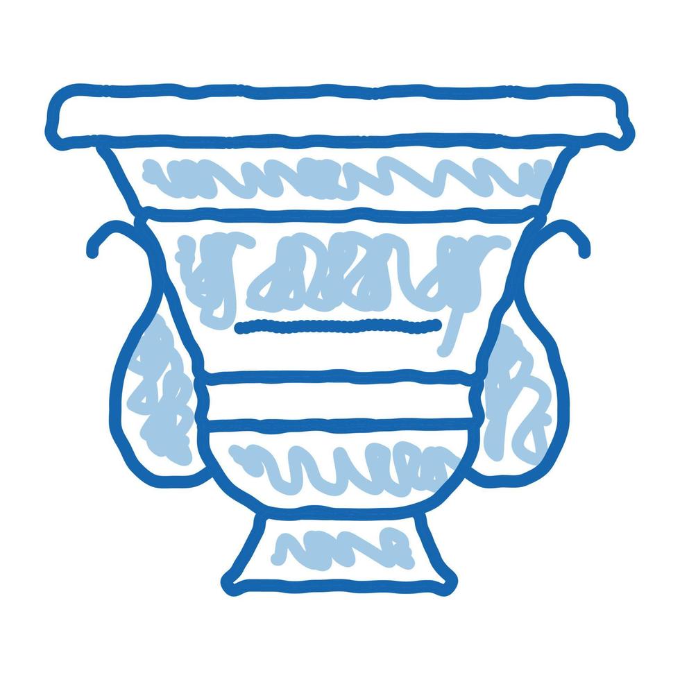 ancient greek feast bowl doodle icon hand drawn illustration vector