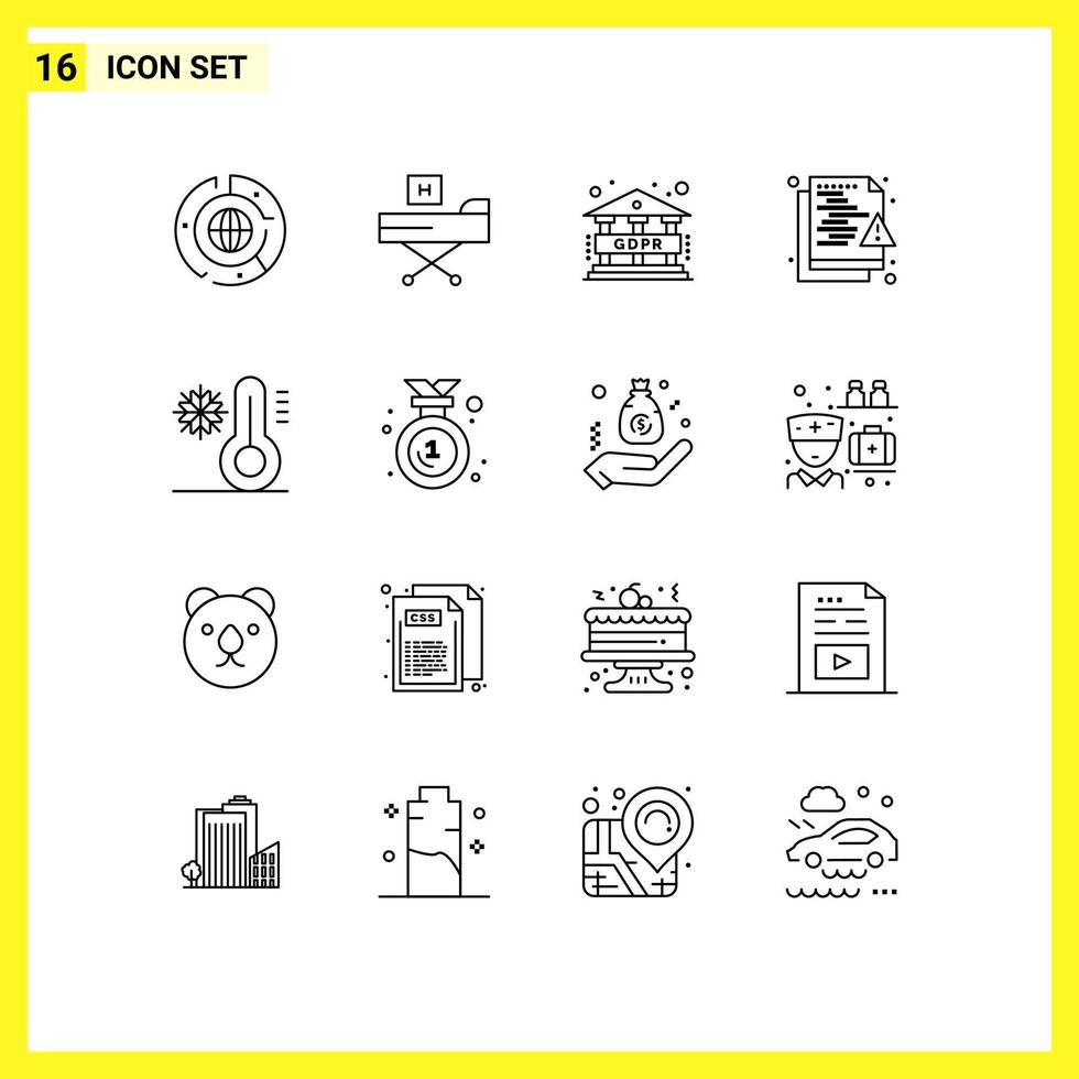 Outline Pack of 16 Universal Symbols of security network form hacker regulation Editable Vector Design Elements