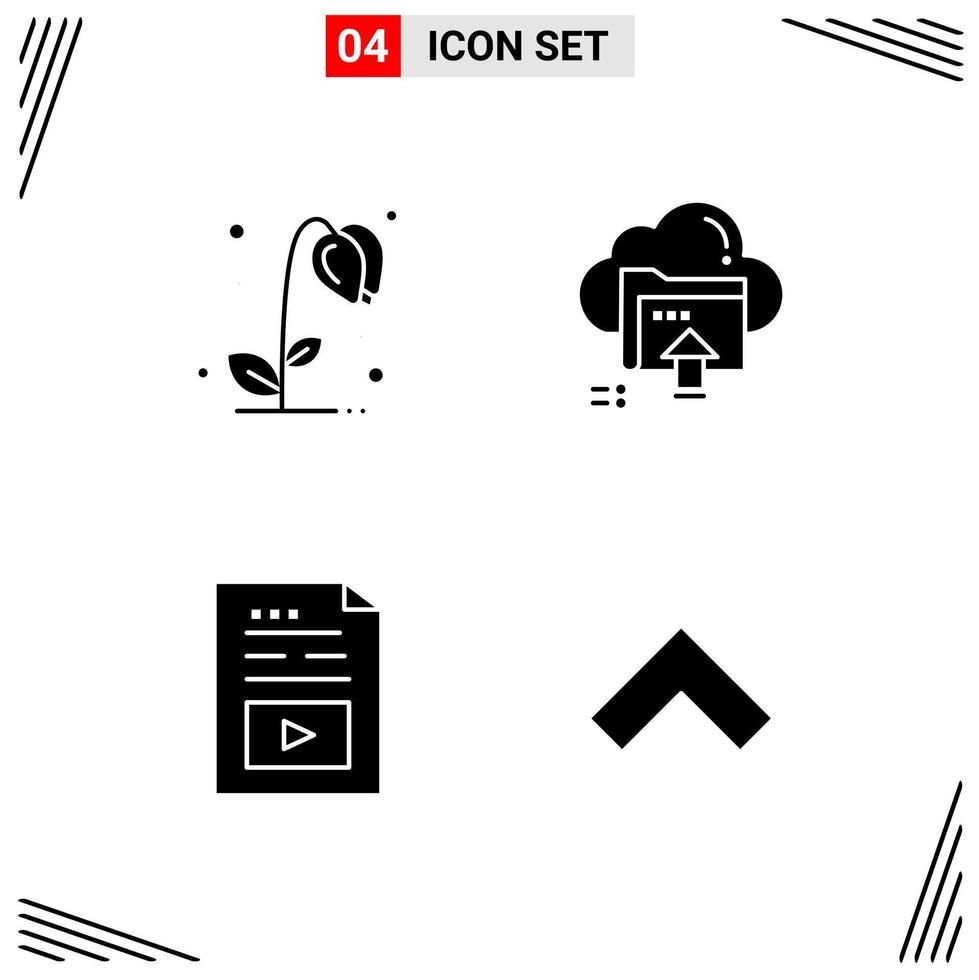 4 Icons Solid Style Grid Based Creative Glyph Symbols for Website Design Simple Solid Icon Signs Isolated on White Background 4 Icon Set vector