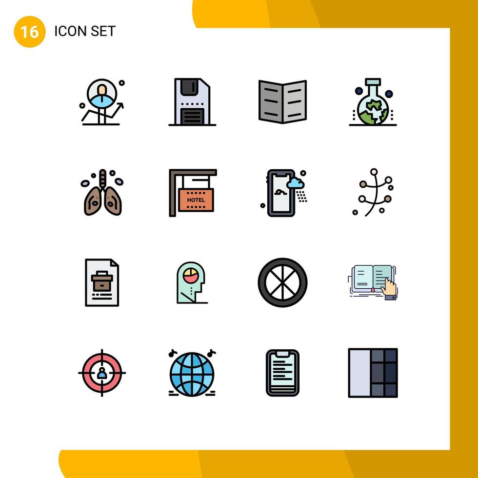 16 Creative Icons Modern Signs and Symbols of pollution scientific study of the origin of the earth interface geology education Editable Creative Vector Design Elements