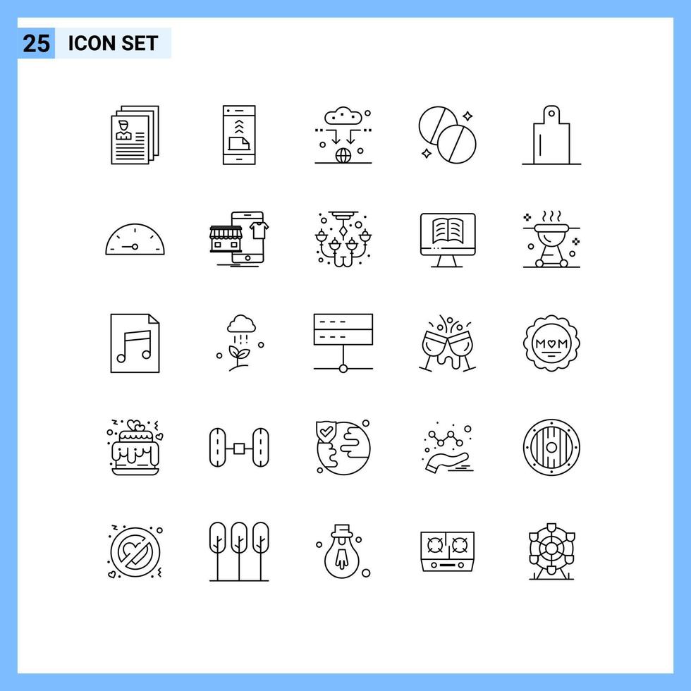 Universal Icon Symbols Group of 25 Modern Lines of medicine health file antibiotics signal Editable Vector Design Elements