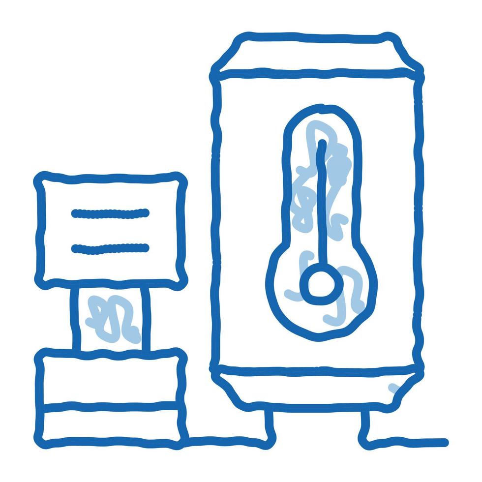 temperature control device doodle icon hand drawn illustration vector