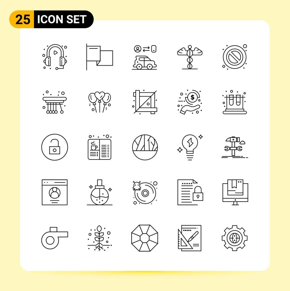 25 Creative Icons for Modern website design and responsive mobile apps 25 Outline Symbols Signs on White Background 25 Icon Pack vector