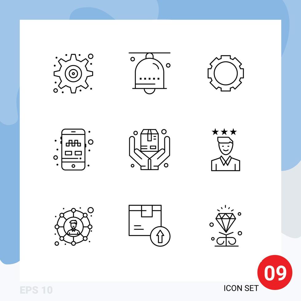 9 iconos creativos signos y símbolos modernos de la aplicación de taxi de anillo de transporte de seguros elementos de diseño vectorial editables vector
