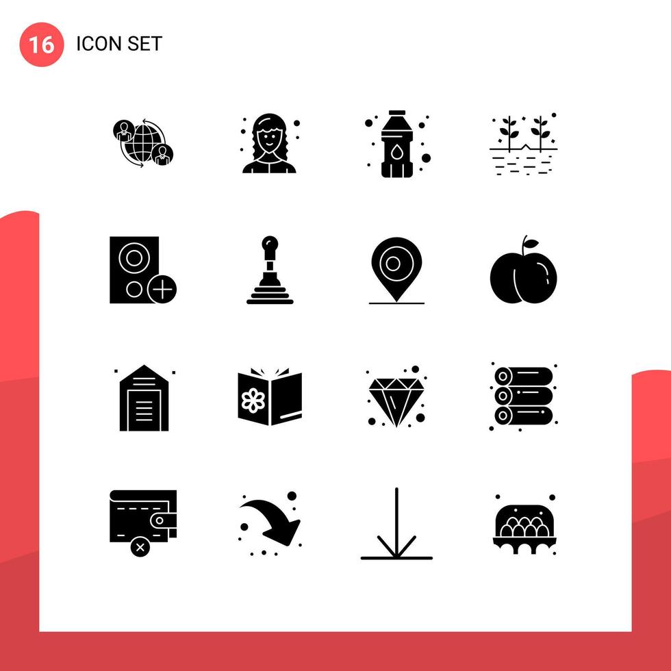 Set of 16 Modern UI Icons Symbols Signs for devices grains web developer garden agriculture Editable Vector Design Elements