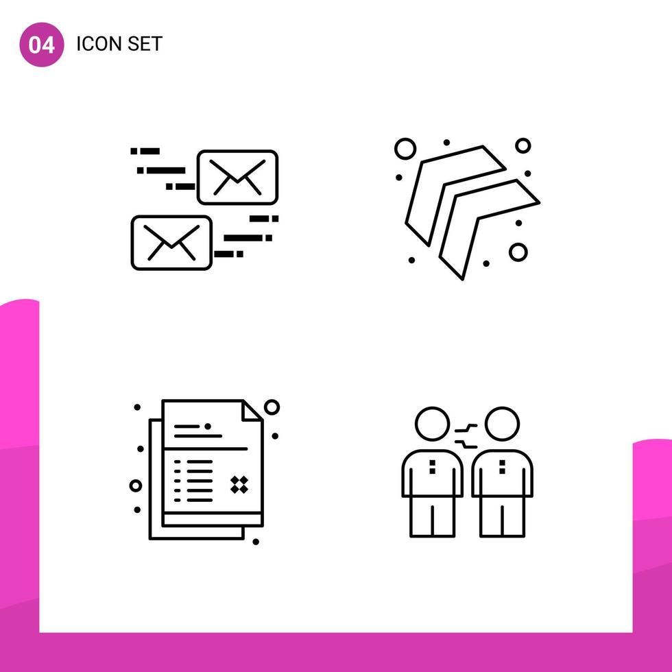 Outline Icon set Pack of 4 Line Icons isolated on White Background for responsive Website Design Print and Mobile Applications vector