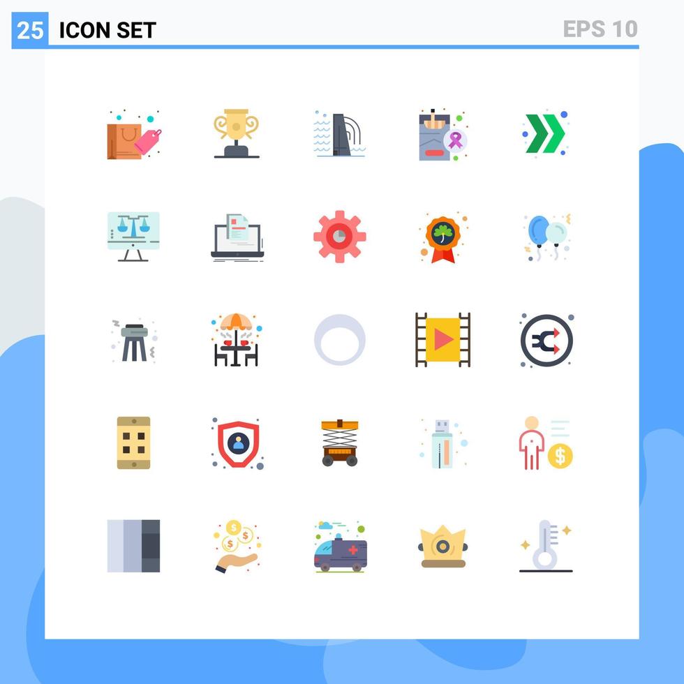 25 Creative Icons Modern Signs and Symbols of right arrow construction smoking health Editable Vector Design Elements