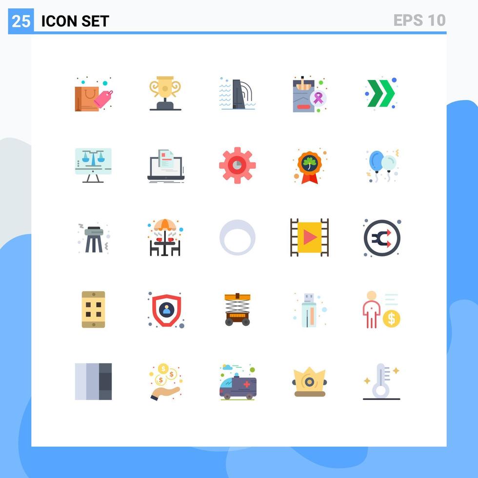 25 iconos creativos signos y símbolos modernos de construcción de flecha derecha fumar salud elementos de diseño vectorial editables vector