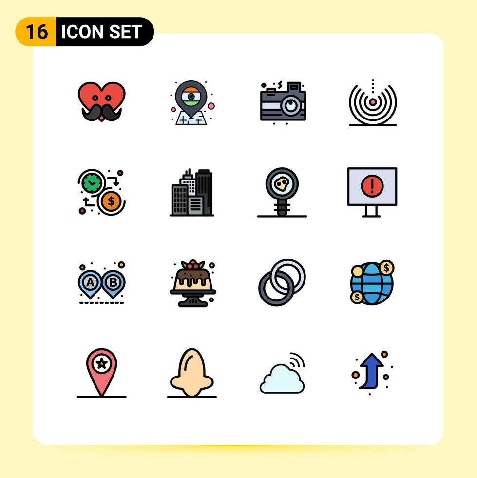 Stock Vector Icon Pack of 16 Line Signs and Symbols for budget signal camera drop air Editable Creative Vector Design Elements