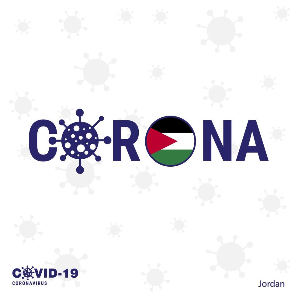 Jordan Coronavirus Typography COVID19 country banner Stay home Stay Healthy Take care of your own health vector