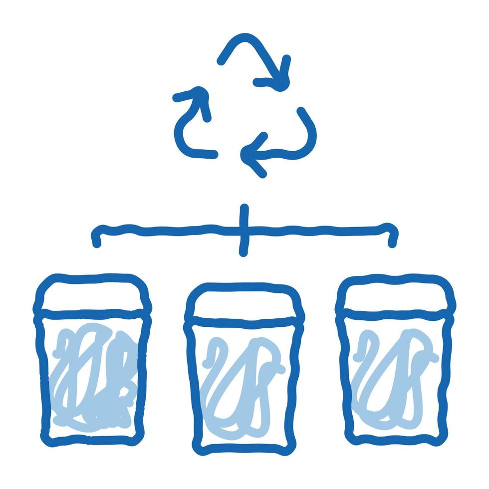 garbage distribution doodle icon hand drawn illustration vector