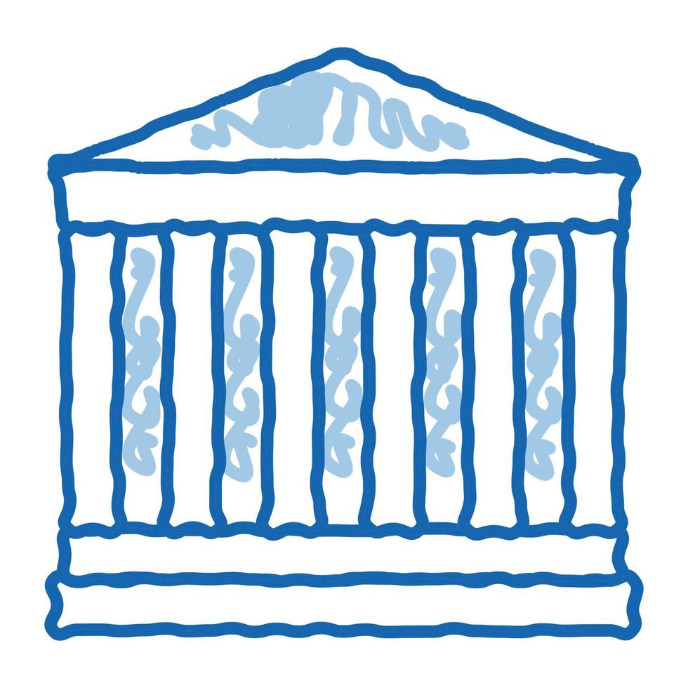 greek columns building doodle icon hand drawn illustration vector