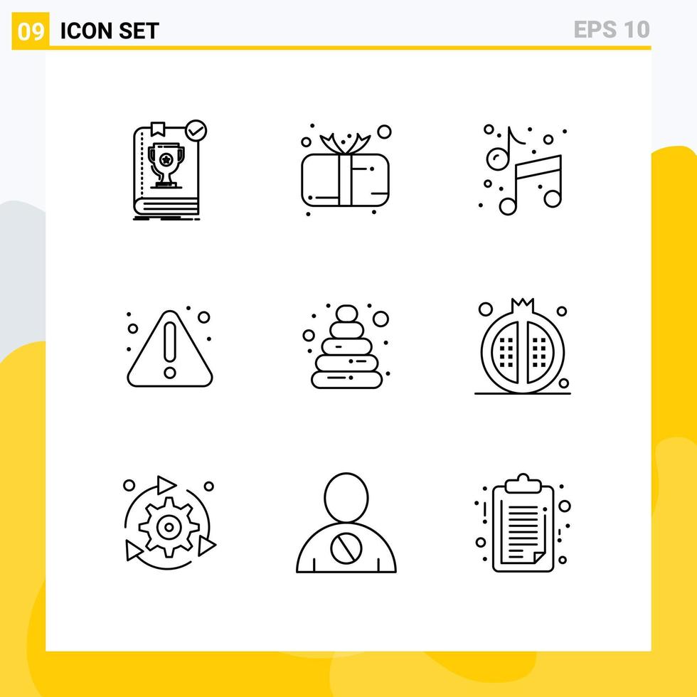 Universal Icon Symbols Group of 9 Modern Outlines of baby notice cute error arts Editable Vector Design Elements