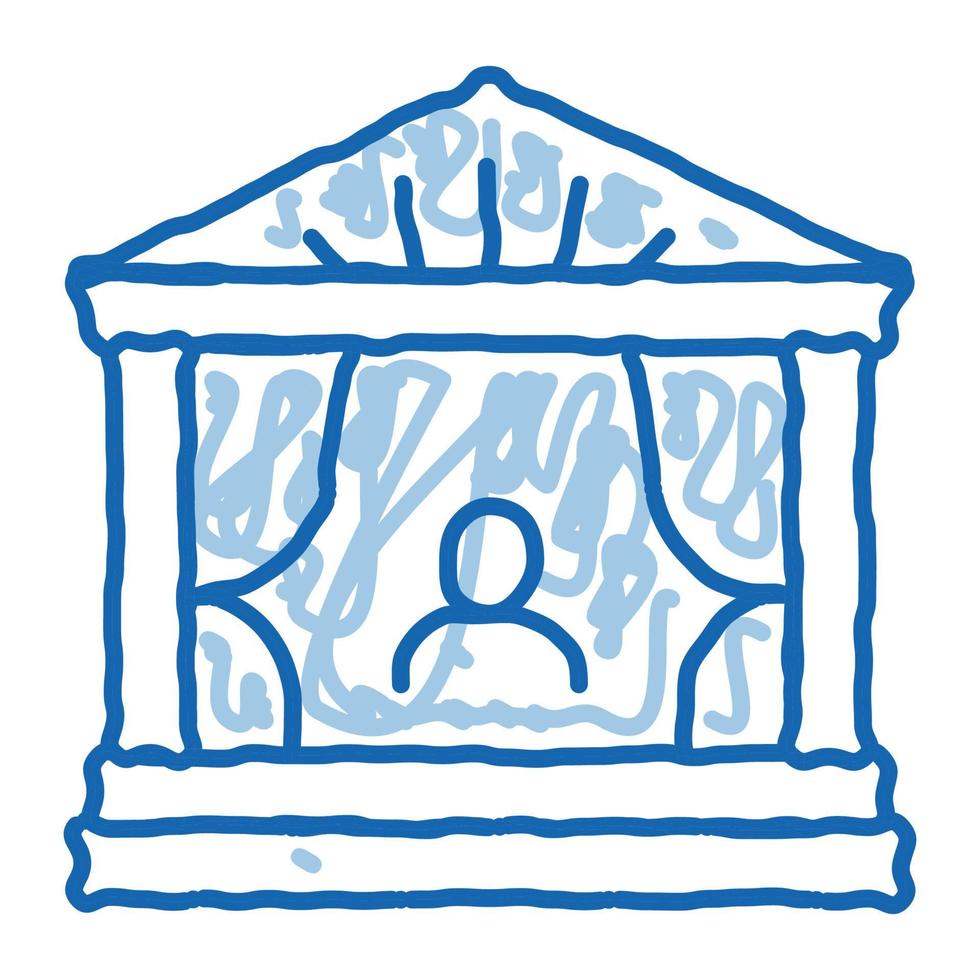 greek ancient theater doodle icon hand drawn illustration vector