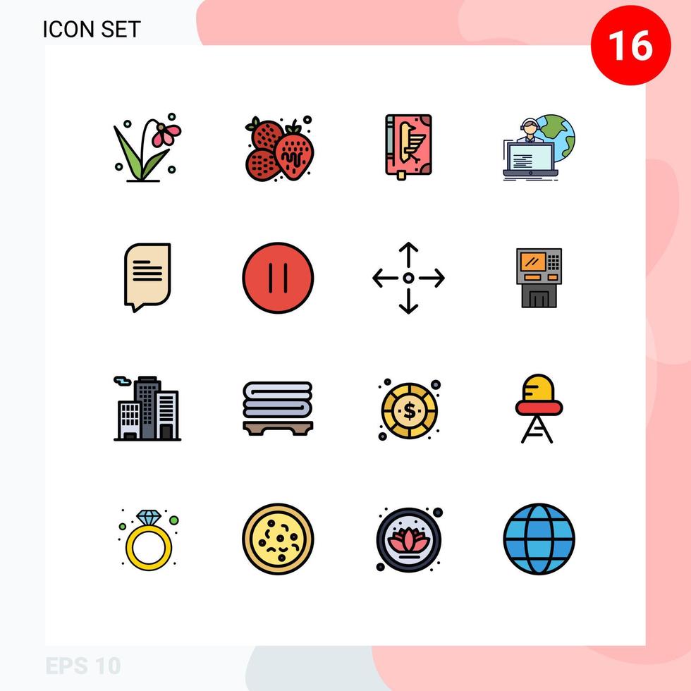 Set of 16 Modern UI Icons Symbols Signs for online allocation book outsourcing edict Editable Creative Vector Design Elements