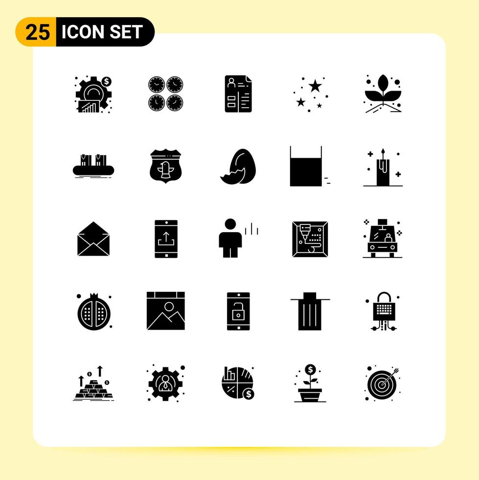25 Creative Icons Modern Signs and Symbols of party portfolio office clocks job curriculum Editable Vector Design Elements