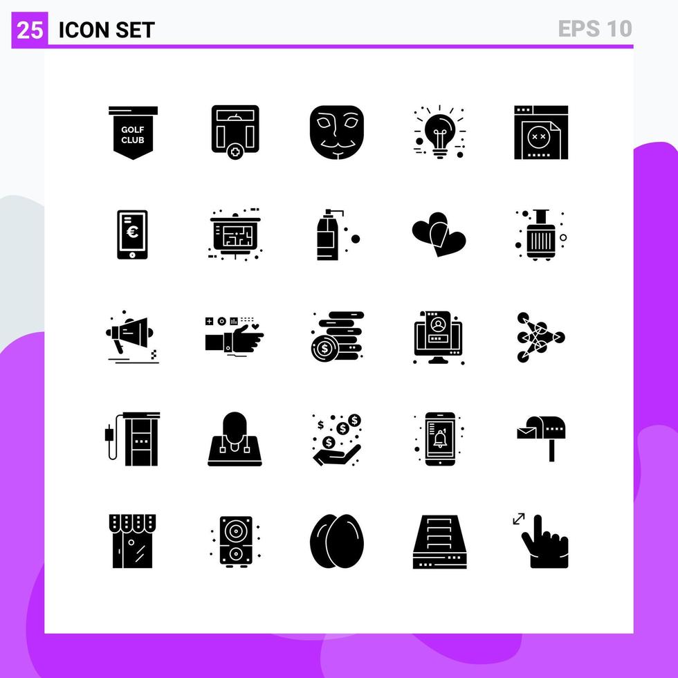 25 Solid Glyph concept for Websites Mobile and Apps programming technology weight innovation business Editable Vector Design Elements