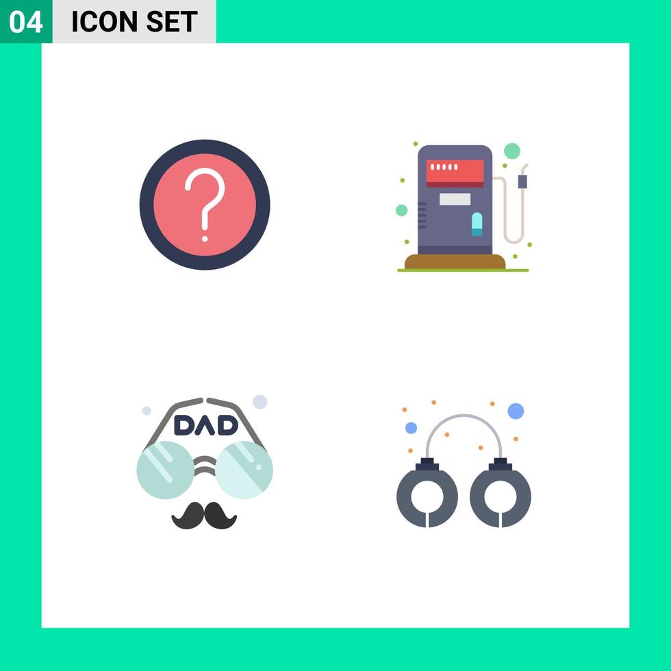 paquete de línea de vector editable de 4 iconos planos simples de información de padre de cliente gas padre elementos de diseño de vector editable