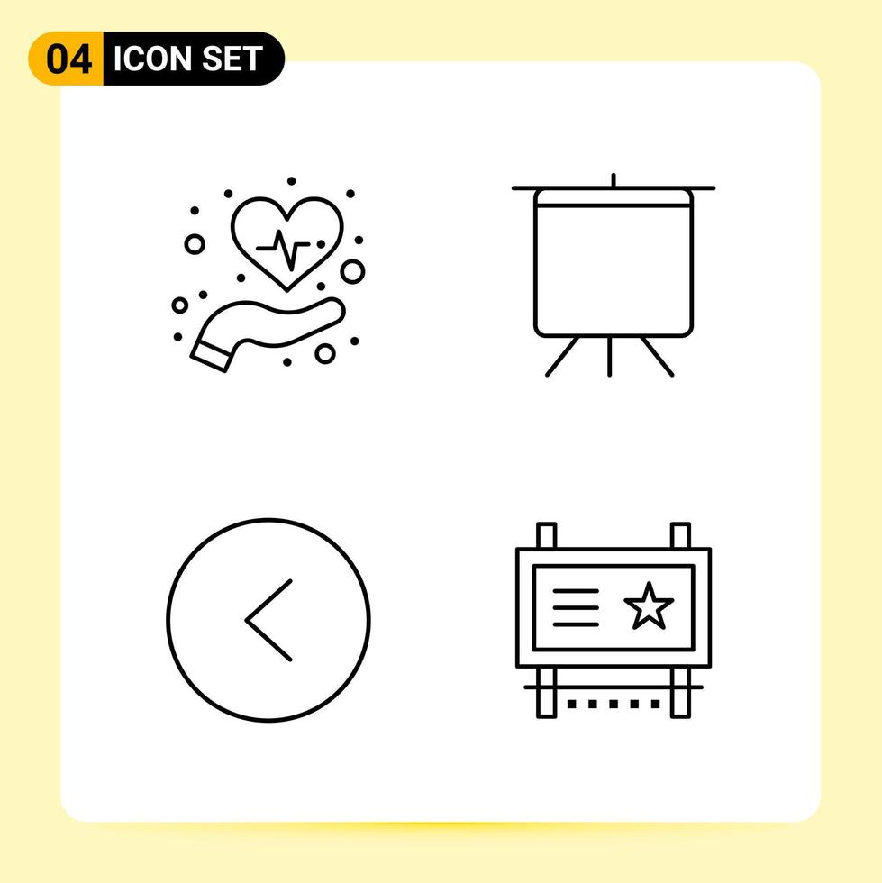 4 Creative Icons for Modern website design and responsive mobile apps 4 Outline Symbols Signs on White Background 4 Icon Pack vector