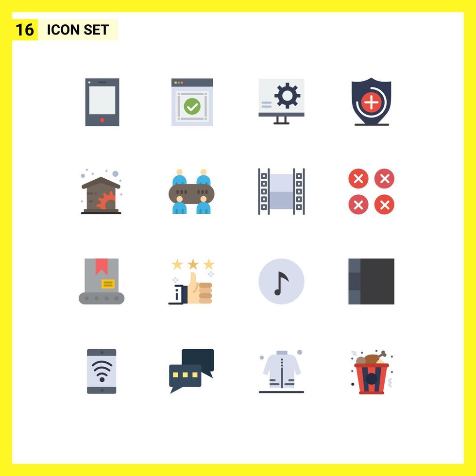 Set of 16 Modern UI Icons Symbols Signs for economics healthcare website medical error Editable Pack of Creative Vector Design Elements