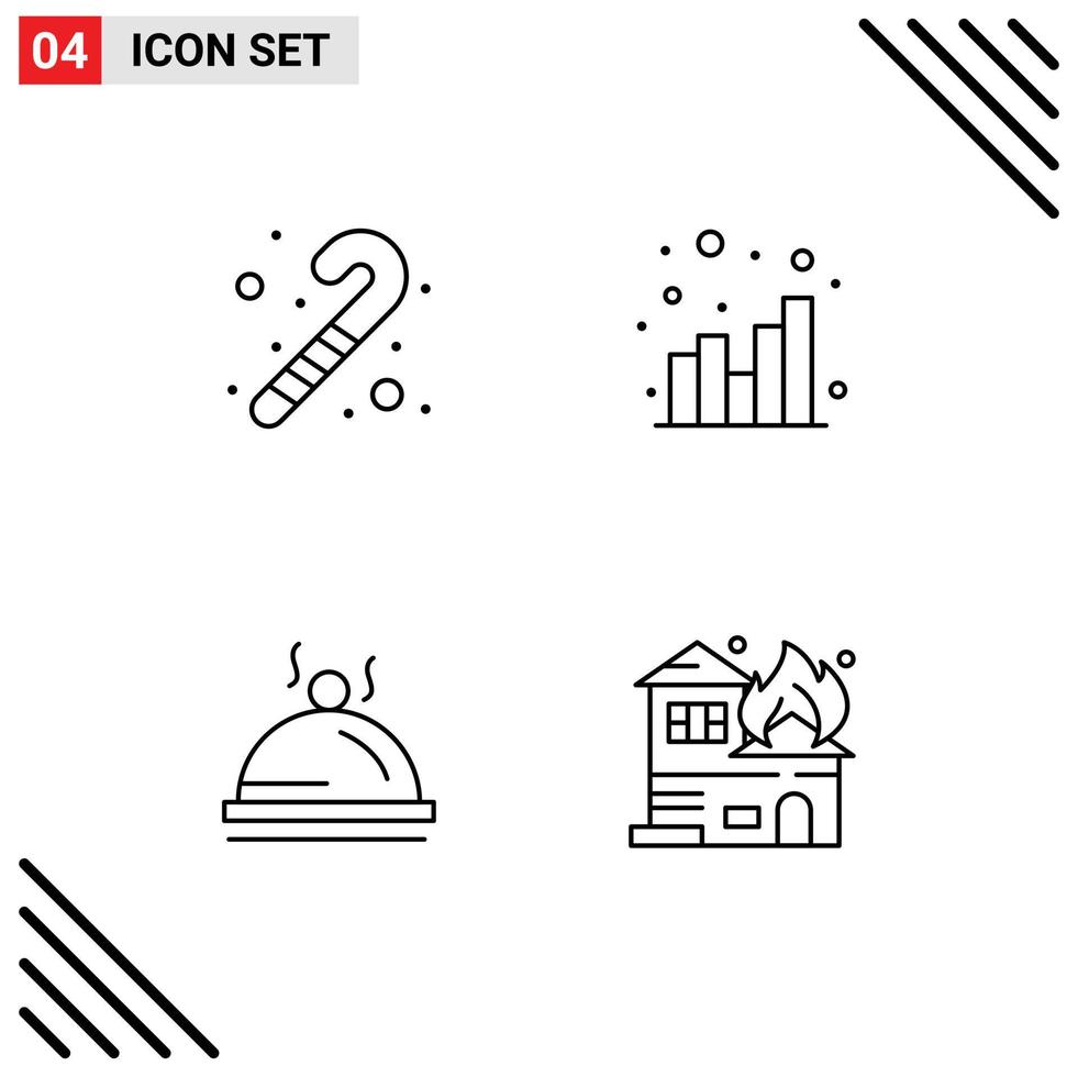 Concepto de 4 líneas para sitios web móviles y aplicaciones candy cane pallater analytics arquitectura web elementos de diseño vectorial editables vector